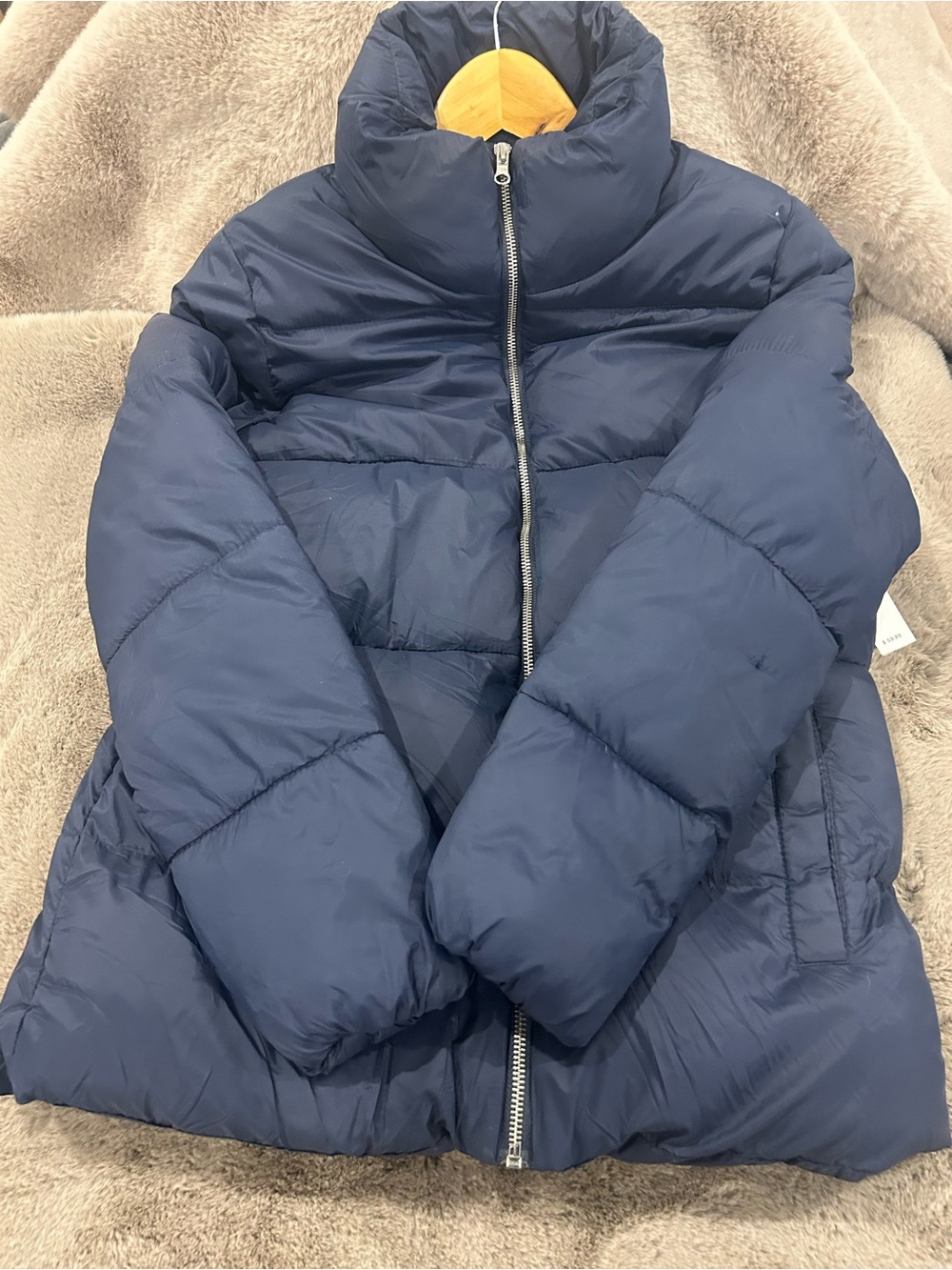 Old Navy Navy Blue Puffer Jacket - Women's Insulated Coat